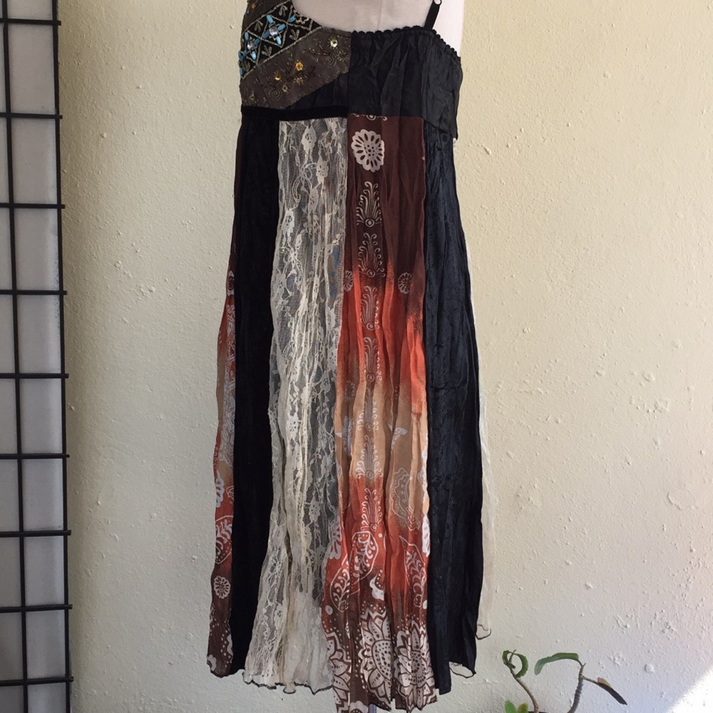🔥 Boho Mixed Media Dress 💜 - Picture 6 of 9